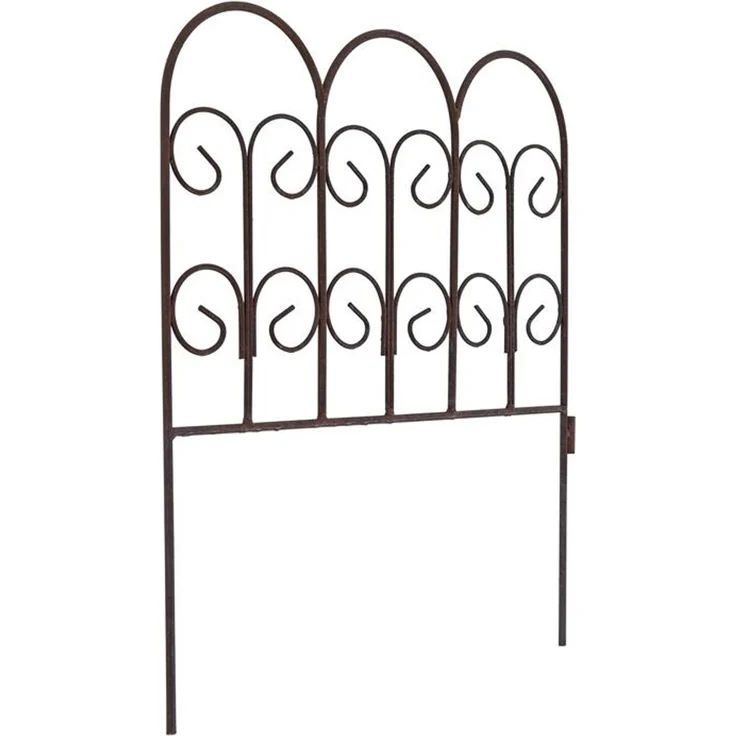 Schmuckzaun Metallzaun Gartenzaun 41x46 cm Zaunelemente 4er Set erweiterbar Rost – Bild 5