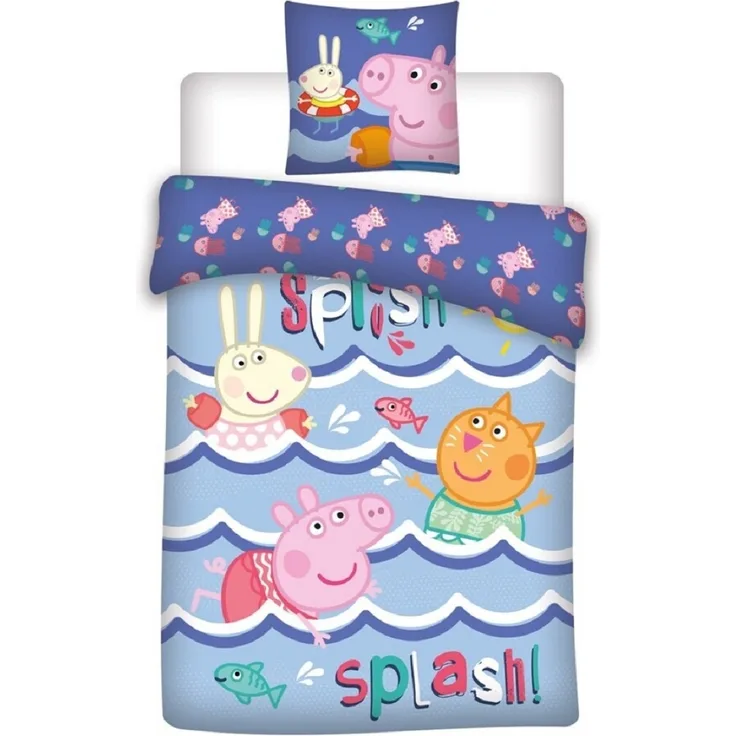 Peppa Pig Bettwäsche Set 140 × 200 cm mit Kissenbezug 65x65 cm