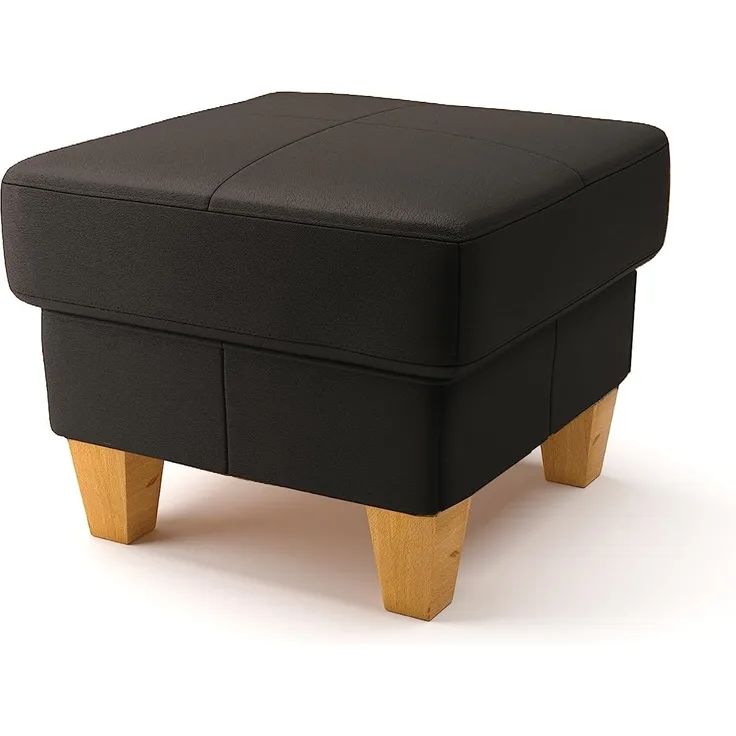 CAVADORE Stauraum-Hocker Ammerland / Polsterhocker im Landhaus-Stil mit Stauraum unter dem Deckel / 101 x 84 x 93 / Leder Dunkelbraun