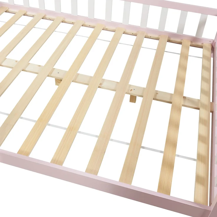 Hausbett Hesel mit Rausfallschutz 120x200cm Rosa [en. casa] – Bild 5