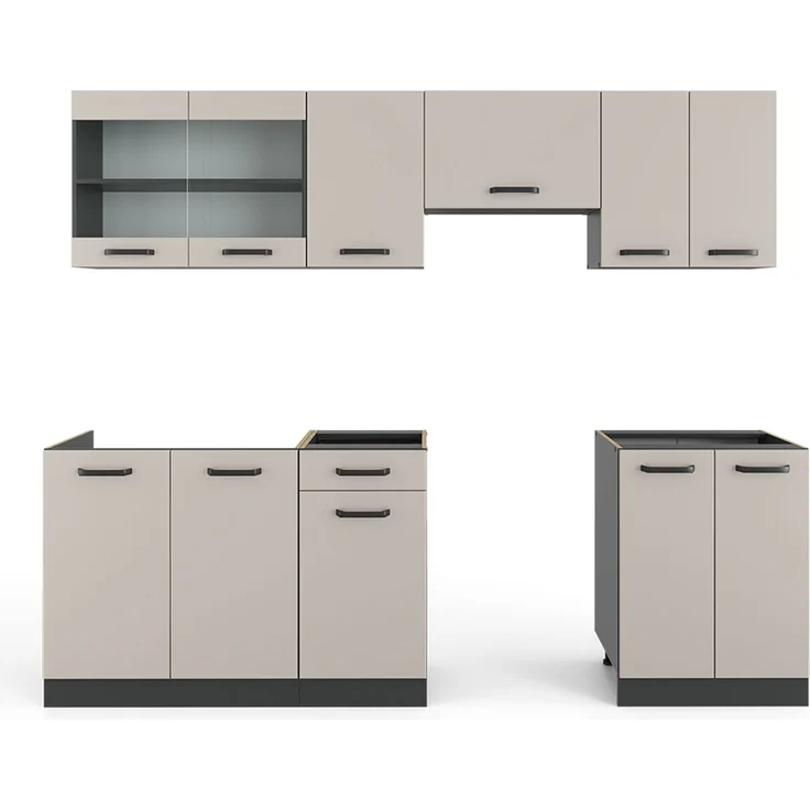 Küchenzeile R-Line Cashmere 240 cm , AP Anthrazit Vicco – Bild 6