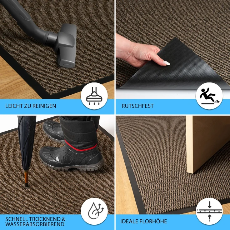 Furni24 Fußmatte - Braun-Schwarz, 90 x 150 cm – Bild 8