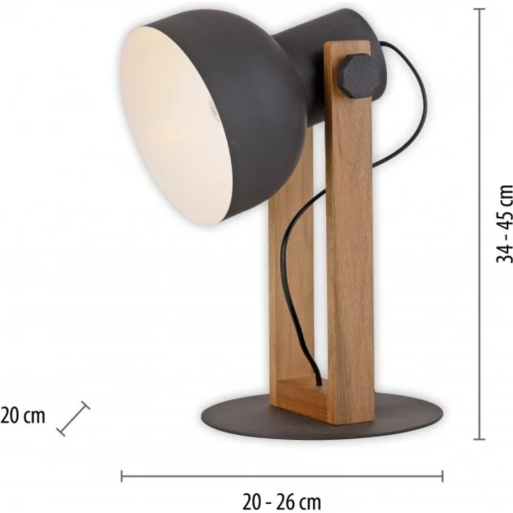 JUST LIGHT 15746-18 CUP 2.0 Tischleuchte schwarz Holz E27 – Bild 8