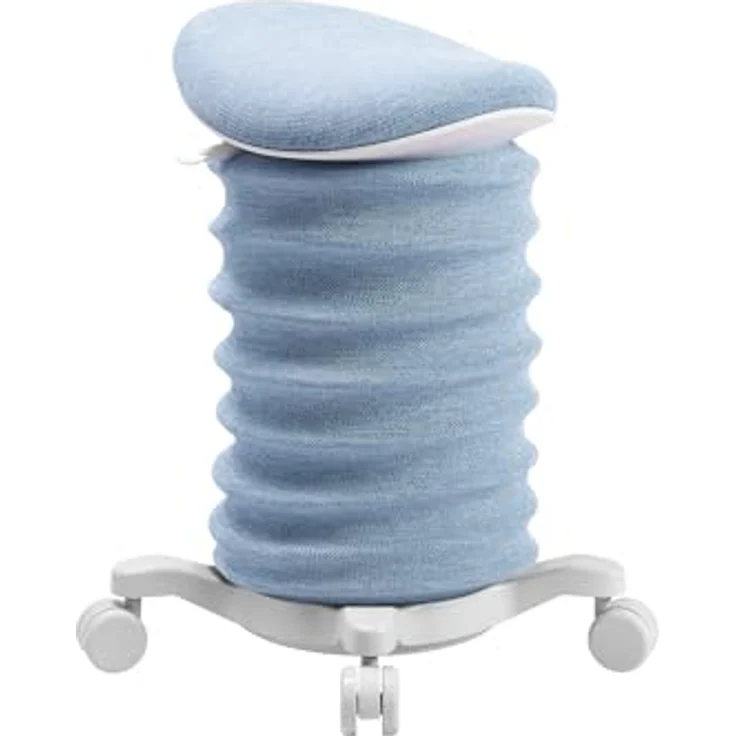 TOPSTAR Sitness 4D mit Rollen AGR-Zertifiziert Dynamischer Sitzhocker Papyrus - hellblau, ergonomischer Bürohocker - höhenverstellbar - stärkt den Rücken - entlastet die Bandscheiben – Bild 2