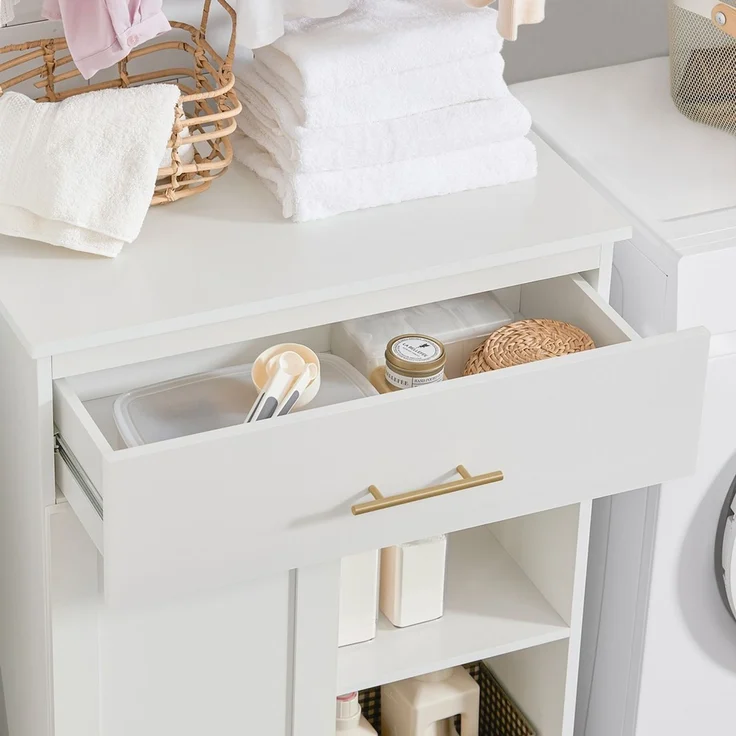 SoBuy BZR66-W Badunterschrank, MDF, Lackiert, Weiß, 66 x 95 x 37 cm – Bild 7