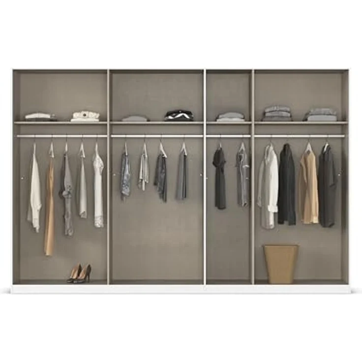 Rauch Möbel Alabama, Kleiderschrank für Schlafzimmer, Kinderzimmer, Wohnzimmer, Garderobe, Flur, 7-türig, mit Zubehör Basic, Farbe Beige, Breite 315 cm – Bild 6