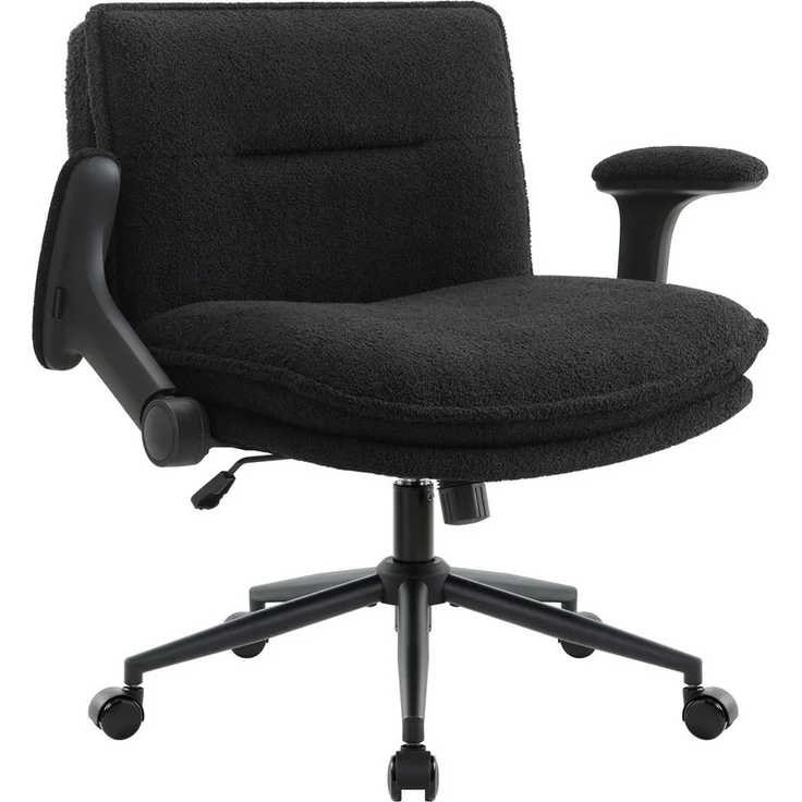 IWMH Bürostuhl Schreibtischstuhl mit klappbare Armlehnen, (Höhenverstellbar Drehstuhl mit Rollen), Stoff Stuhl für Büro Schlafzimmer Wohnzimmer Schminktisch – Bild 5