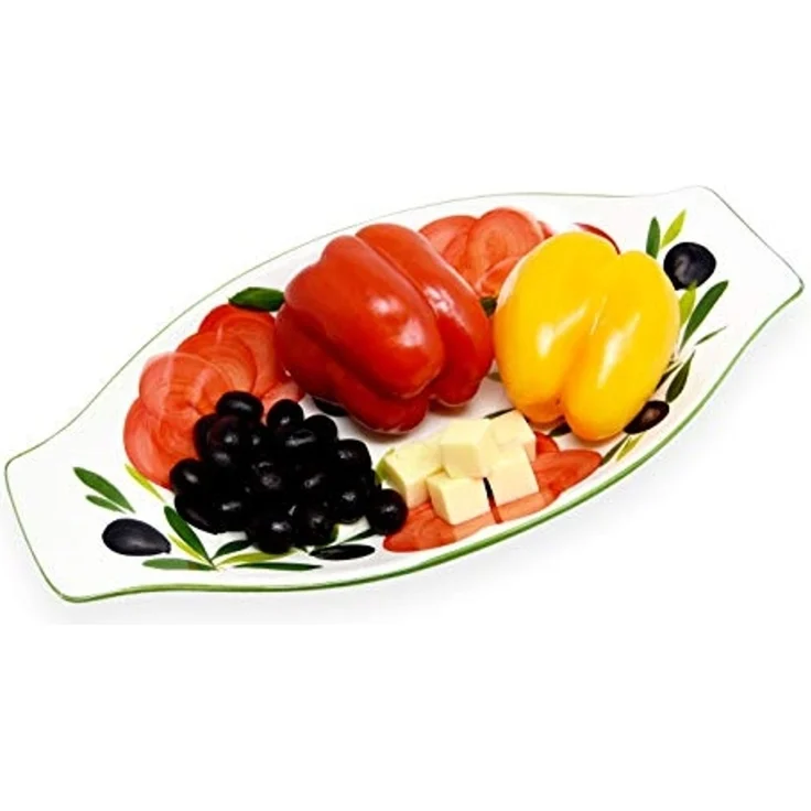 Lashuma Servierplatte Marienkäfer Zitrone, Keramik, (1-tlg), Handgemachte Salatplatte mit Rand 38x19 cm – Bild 6