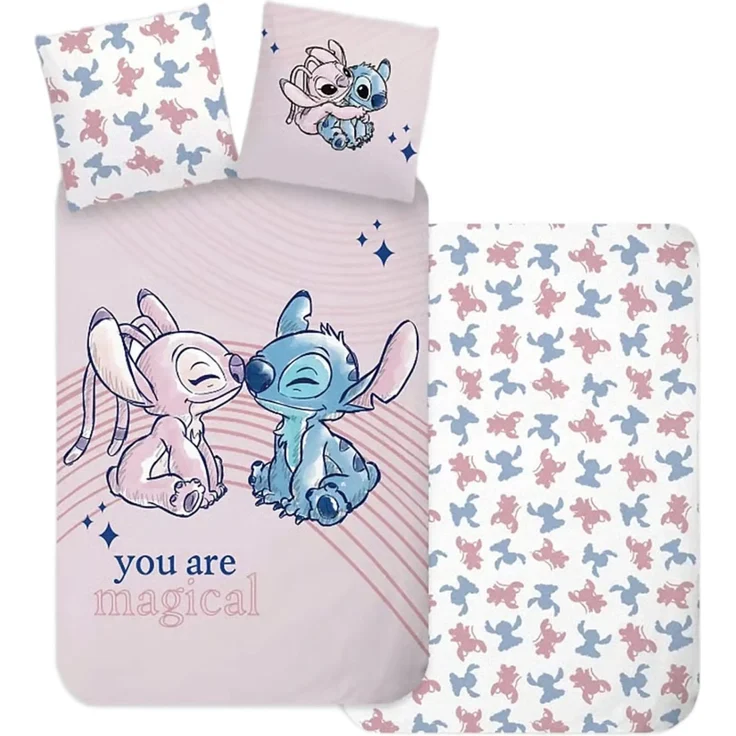 Disney Lilo & Stitch Bettbezug Rosa Baumwolle Kinderbettwäsche Schlafset 140 × 200 cm – Bild 2