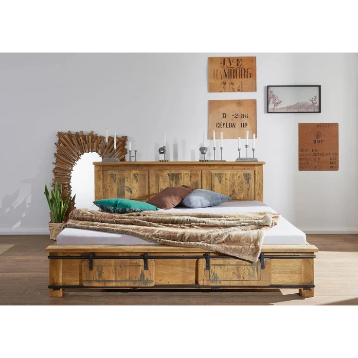 Bett Mango 180x200 natur lackiert RAILWAY #142 – Bild 3