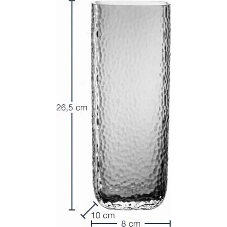LEONARDO HOME Martello Vase, stilvolles Dekorationsstück mit haptischer Oberfläche, grau, 26,5 cm – Bild 2