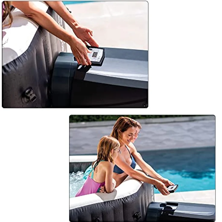 Intex Purespa Deluxe, Whirlpool mit 120 Luftblasendüsen, 795L Kapazität, octagonal, schwarz – Bild 7