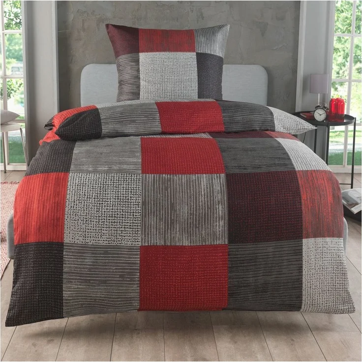 Malika Bettwäsche 155x220 + 80x80 cm atmungsaktiver Bettbezug, moderne Designs, Mikrofaser, 2 teilig, Für Allergiker geeignet, pflegeleicht, angenehm weicher Stoff – Bild 5