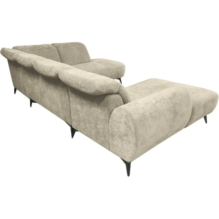 Wohnlandschaft Sofa U-Form ALETTE in Stoff Doha Hellbraun Lange Schenkel Rechts – Bild 5