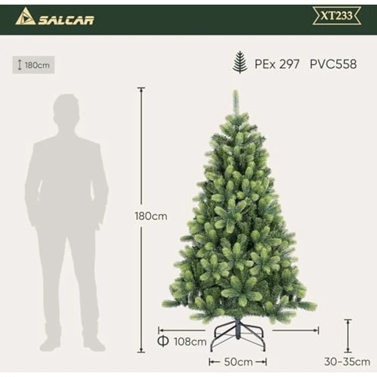 SALCAR 180cm Künstlicher Tannenbaum – Bild 7