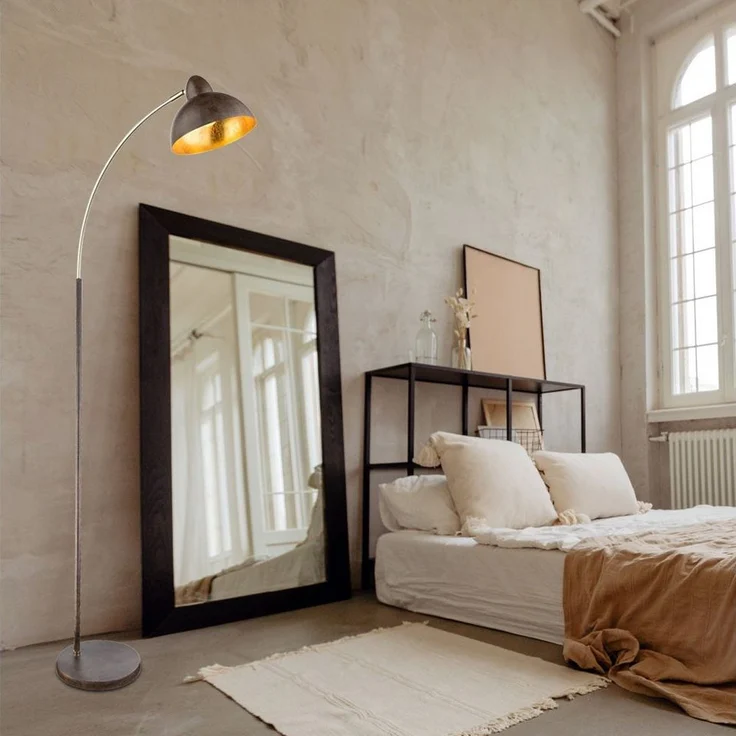 GLOBO LIGHTING LED Bogenlampe, Leuchtmittel inklusive, Warmweiß, LED Bogenlampe Stehleuchte Leselampe gebogen blattgold Höhe 155 cm – Bild 3