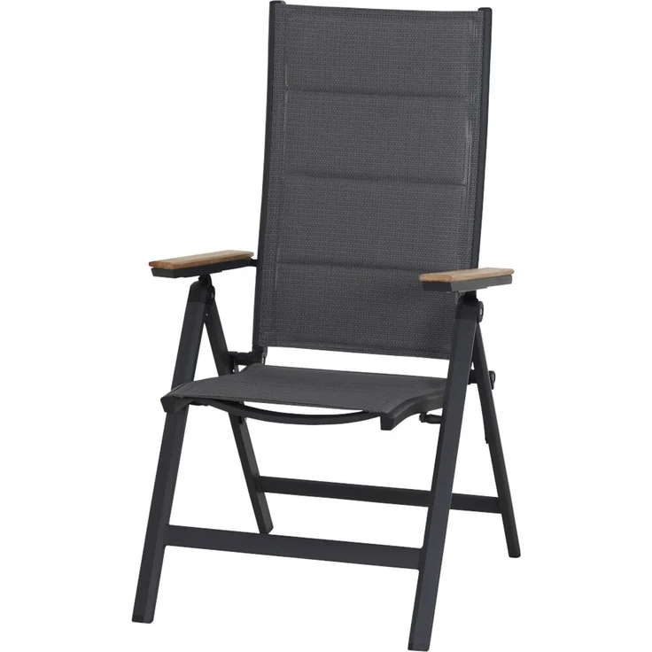 Siena Garden Tesoro Klappsessel - Aluminiumgestell, Textil (schwarz), FSC-Teak (N40077) – Bild 9