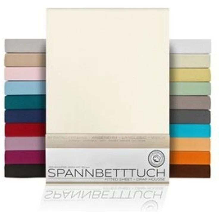 Beautex Spannbettlaken, Gummizug: rundum, (1 Stück), gekämmte Baumwolle Premium Jersey, 160g/m², Elfenbein, Standard - 140x200x30 cm – Bild 6