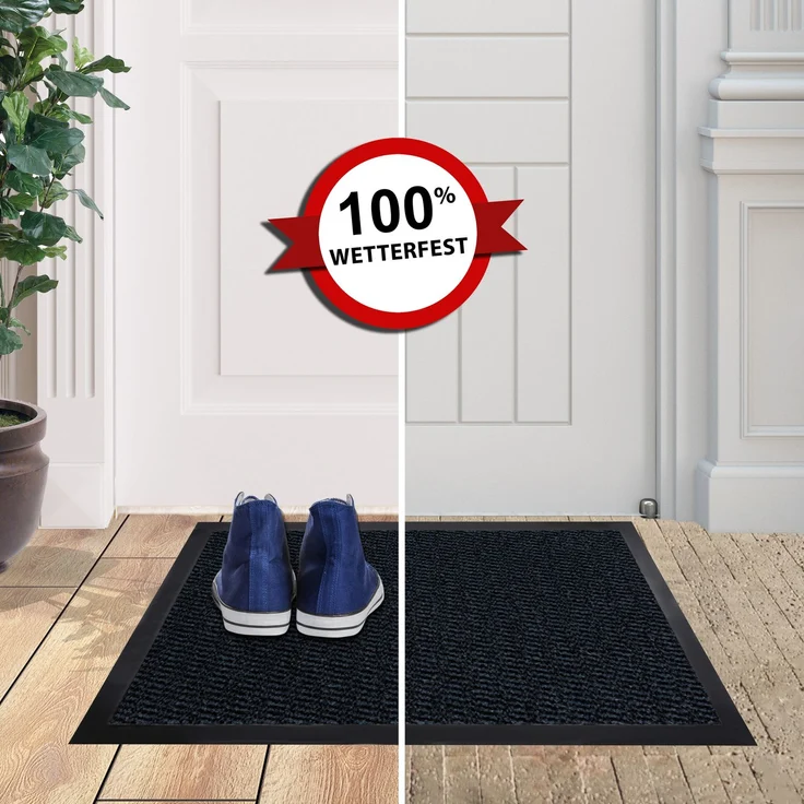 Furni24 Fußmatte - Blau-Schwarz, 40 x 60 cm – Bild 5