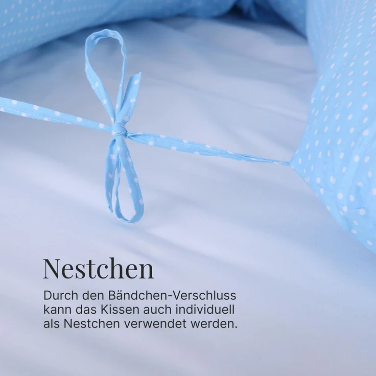 Schwangerschaftskissen - Seitenschläferkissen Blau ( Punkte ) – Bild 4