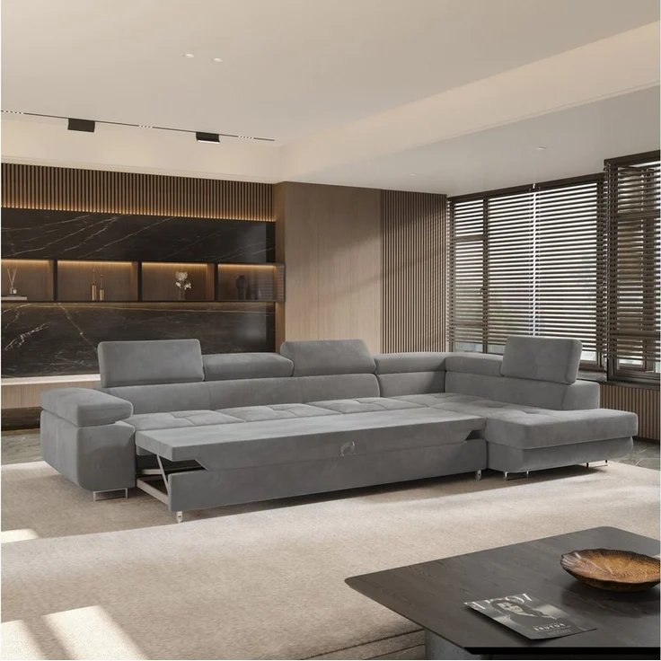 Masseno Ecksofa VICENTE mit Schlaffunktion L-Form, Sofa mit Bettkasten – Bild 4