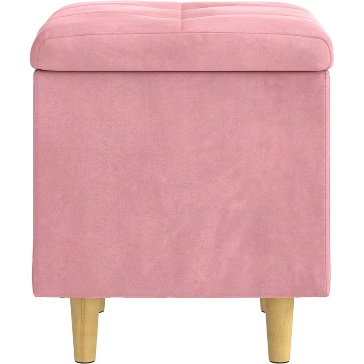 vidaXL Ottoman mit Stauraum Rosa 40 x 40 x 45 cm Samt 876813 – Bild 5