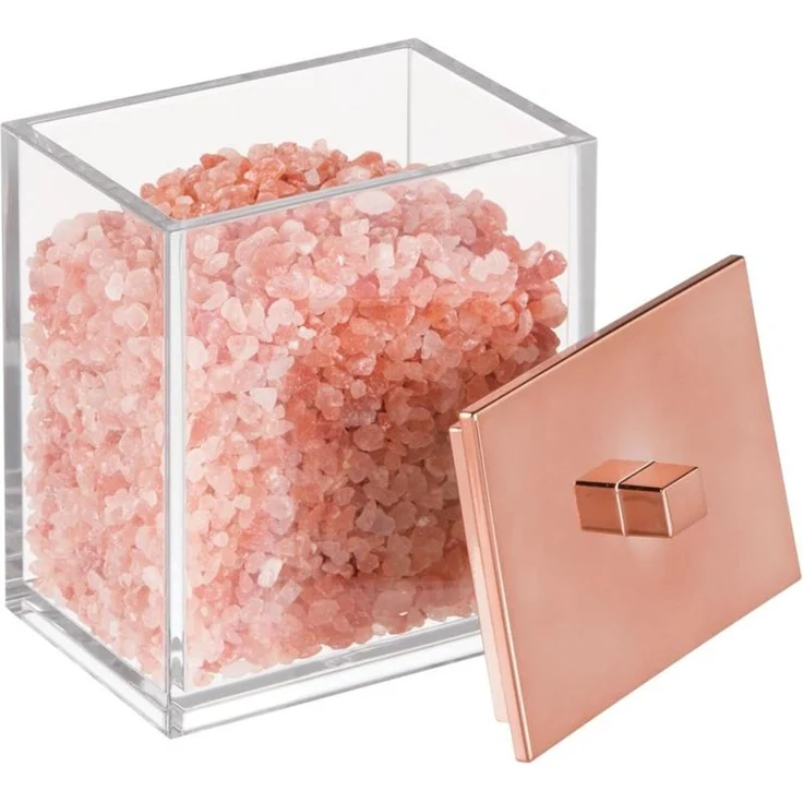 mDesign Kosmetikbehälter Wattestäbchen Organizer Badzubehör 2er Set Roségold – Bild 7