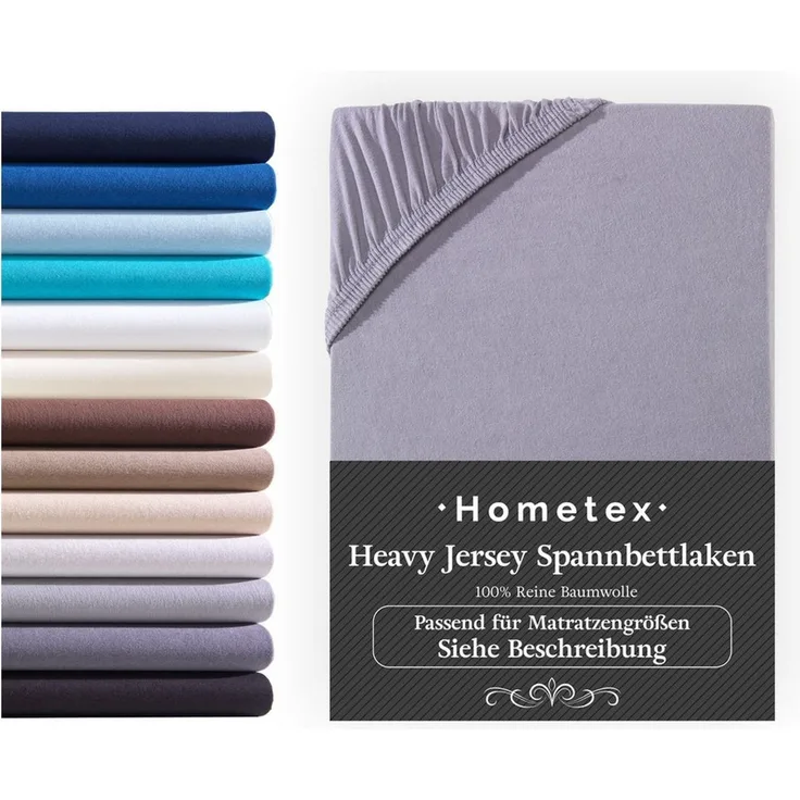 Hometex Premium Textiles Spannbettlaken Exclusive bis 25 cm Steghöhe, Jersey, Gummizug: rundum, 100% Baumwolle, Premium Qualität 160 g/m²