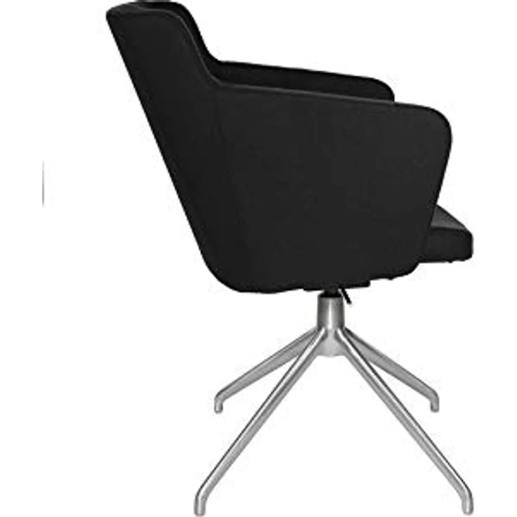 Topstar SFH 1.0 Speisezimmerstuhl, Esszimmerstuhl, Loungechair, mit Armlehnen, höhenverstellbar, Stoffbezug, schwarz – Bild 4