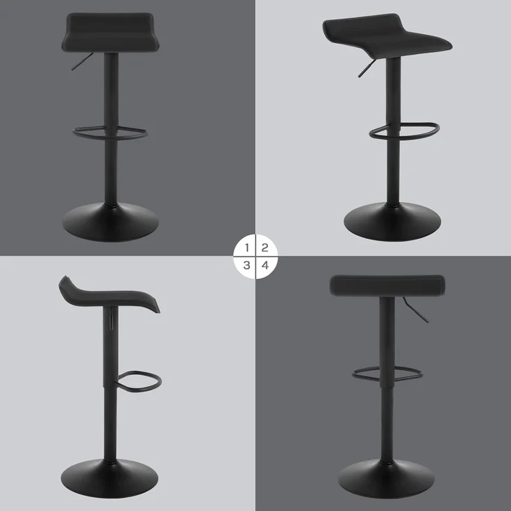 Woltu Barhocker (1 St), Design Hocker stufenlose Höhenverstellung Kunstleder – Bild 8