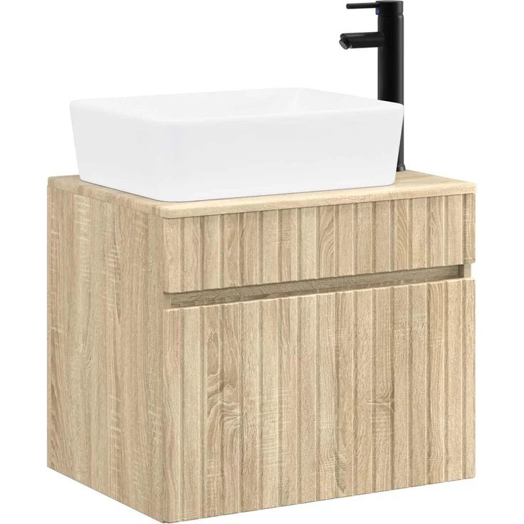 vidaXL Waschbeckenschrank Sonoma-Eiche 59 x 44,5 x 80 cm Holzwerkstoff 3404302 – Bild 2
