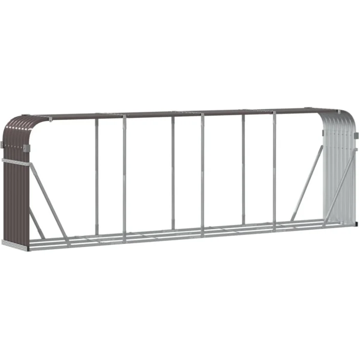 vidaXL Kaminholzunterstand Braun 300x45x100 cm Verzinkter Stahl 364576 – Bild 6