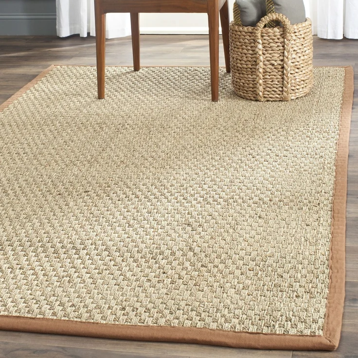 Safavieh Teppich 183x274 cm - Natural Fiber Collection - Modernes Design, Natur & Braun, Handgewebtes Seegras, Ideal für Wohnzimmer, Eingang, Büro