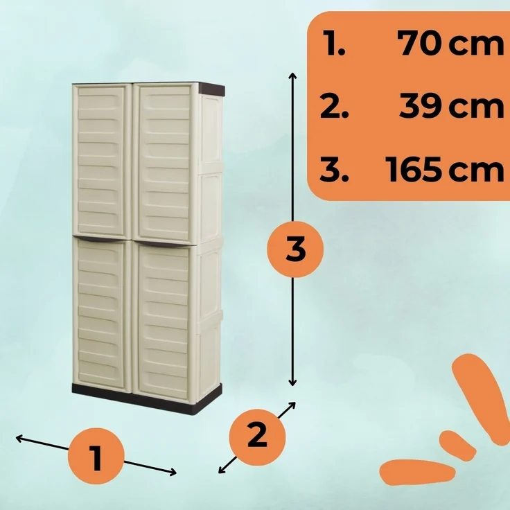 GarPet Garten-Geräteschrank Gartenschrank Kunststoff Geräteschrank Wetterfest Wasserdicht Schrank – Bild 2