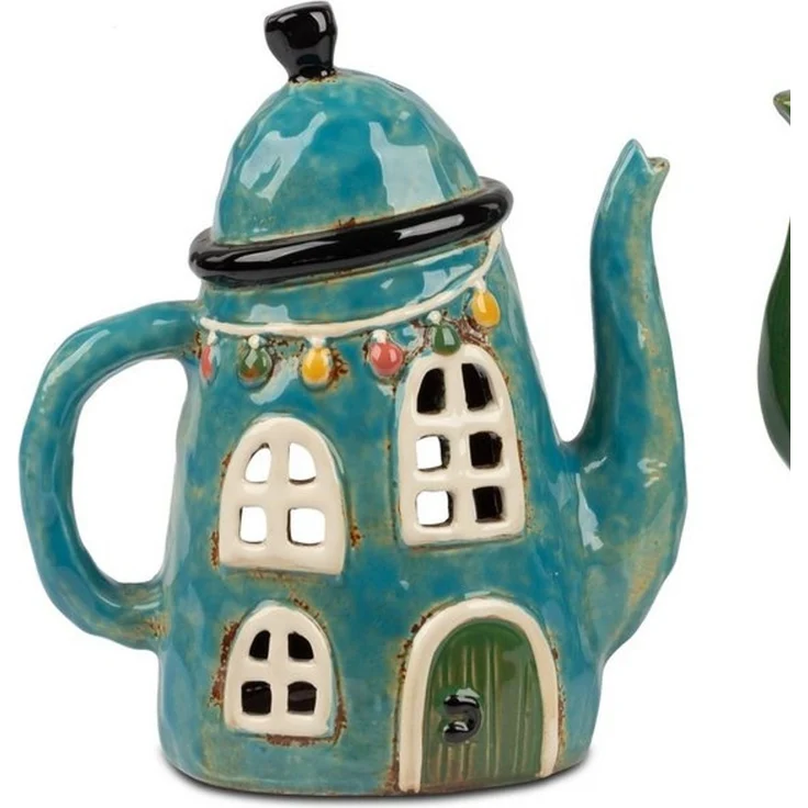 formano Teekanne Landhaus, Höhe: 21cm, Farbe: Blau, Motiv: Teekanne – Bild 2