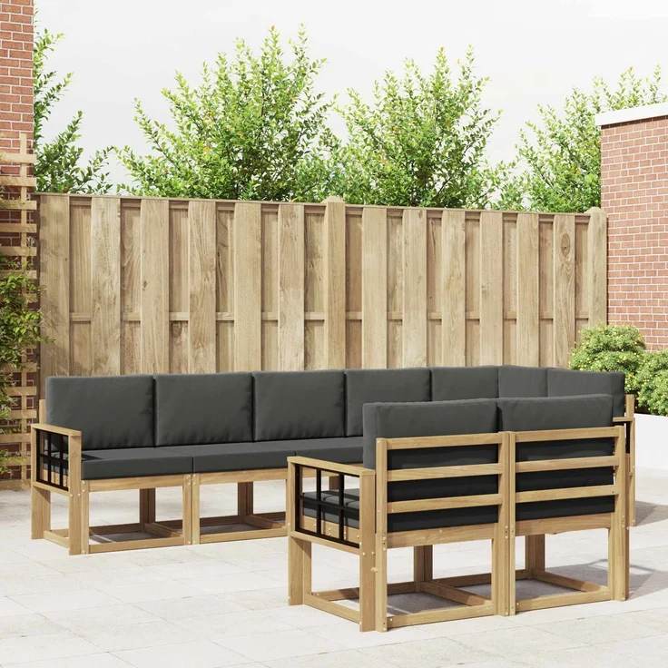 vidaXL Outdoor-Sofagarnitur 8 stk. 8-Sitzer Weiß und Anthrazit 3387816 – Bild 1