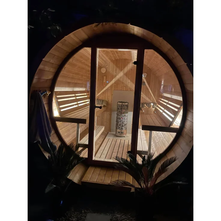 Fjordholz Fass-Sauna Modell Black Series 280 Natur – Bild 5