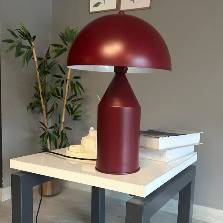 Bamyum Tischleuchte Nachttischlampe mit Kabel Lipeo Metall Pilz Lampe, ohne Leuchtmittel – Bild 2
