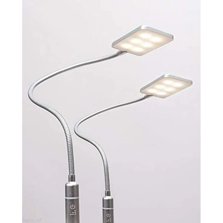 kalb Bettleuchte 4W LED Bettleuchte Leseleuchte Nachttischlampe Leselampe flexibel, 2er Set silbergrau, warmweiß – Bild 1