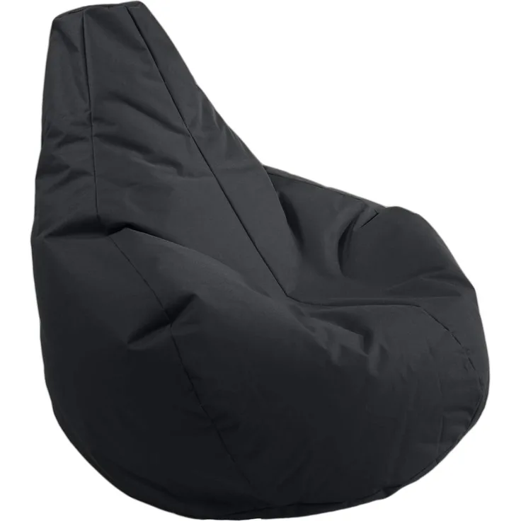 AD. CON Outdoor Gamer Sitzsack mit EPS-Perlen Füllung Puff Relax-Sessel Sitzkissen Bodenkissen Bean Bag 100x90x95cm 225L Schwarz