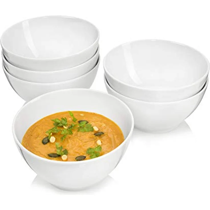 Sänger Suppenschalen Sunfort, Weiß, Keramik, kratzfest, Ø 16 cm, Füllmenge 800 ml, Set mit 6 Schalen – Bild 1