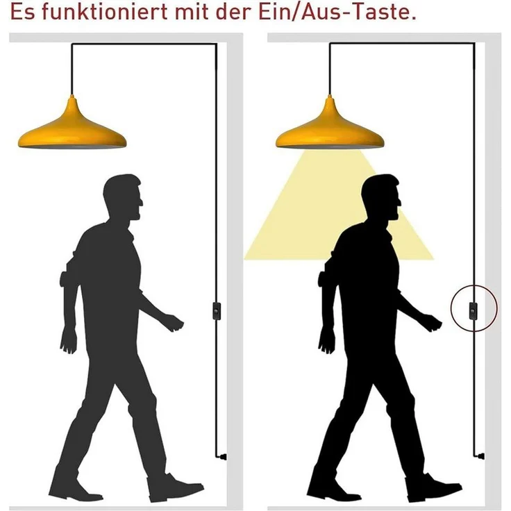 Bamyum Pendelleuchte Champion Pendelleuchte mit Stecker 35 cm, Metall mit 450 cm Kabel, ohne Leuchtmittel – Bild 2