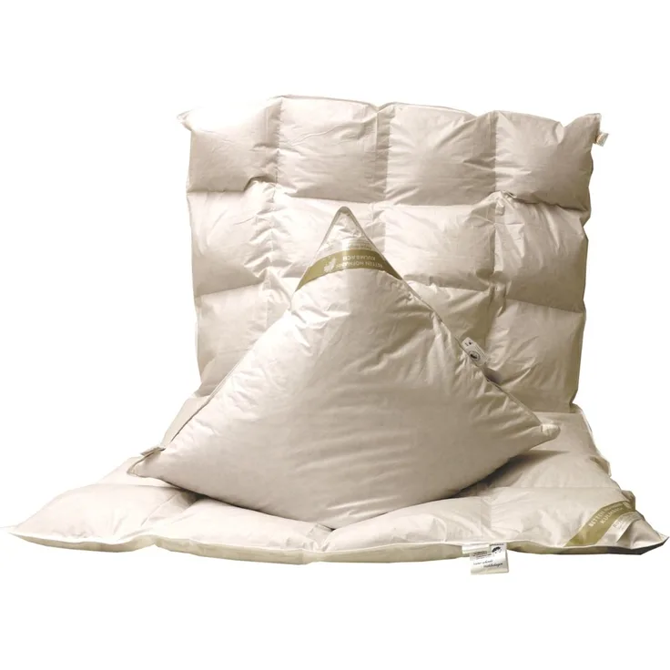 Hofmann Set Kassetten Daunendecke 4x6 135x200 cm 100% Daunen + Kissen 80x80 cm