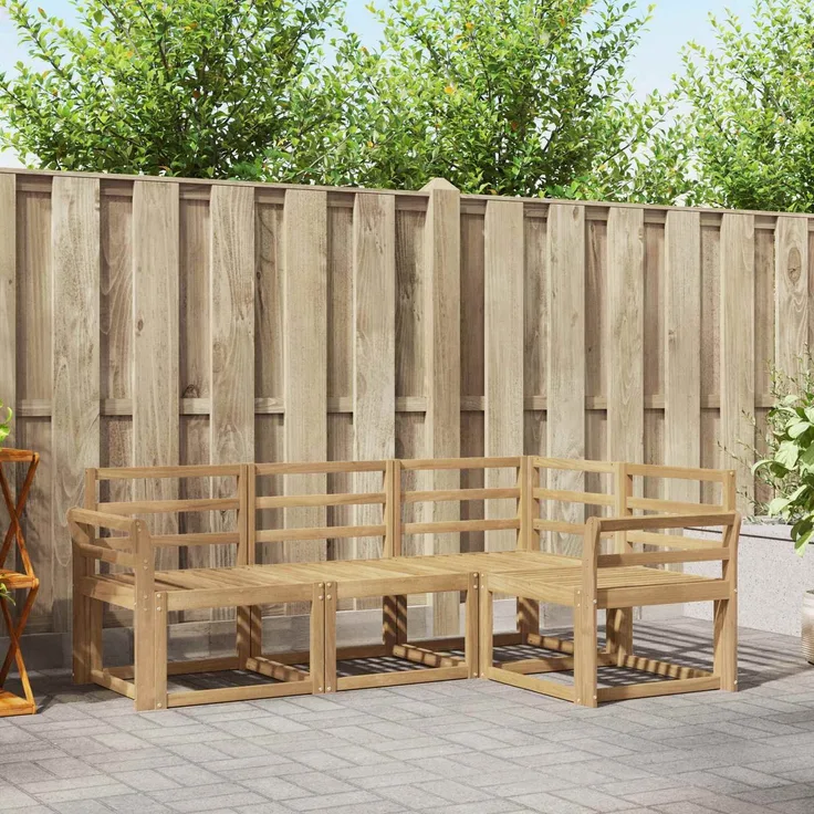 vidaXL Outdoor-Sofagarnitur 4 pcs Weiß 190 x 130,5 x 73 cm 3387558