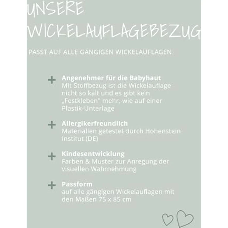 ULLENBOOM ® Wickelauflagenbezug 75x85 cm, Sand (Made in EU) - abnehmbarer Bezug für Wickelauflage 85x75, Baby Überzug für Wickelunterlage aus Baumwolle, Wickelbezug für Wickeltisch – Bild 5