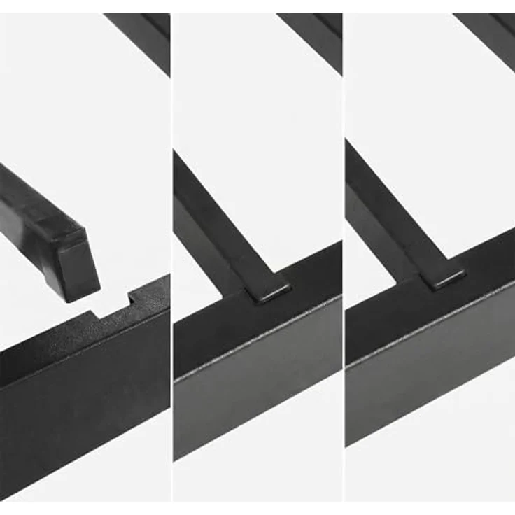 FurnitureR Metall Einzelbett 90×200 cm mit LED Streifen, 20 Farben Unterbett Beleuchtung, stabiles Plattformbett mit Lattenrost, ideal für Schlafzimmer, Jugendzimmer, bis 150 kg belastbar, Schwarz C – Bild 7