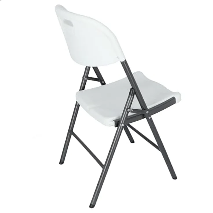 Aranaz Klappstuhl | Metall und Polyethylen | ideal für den Innen- und Außenbereich des Hauses | Stühle für Garten, Terrasse, Familienveranstaltungen | Farbe: Weiß | 43 x 50 x 87 cm – Bild 7