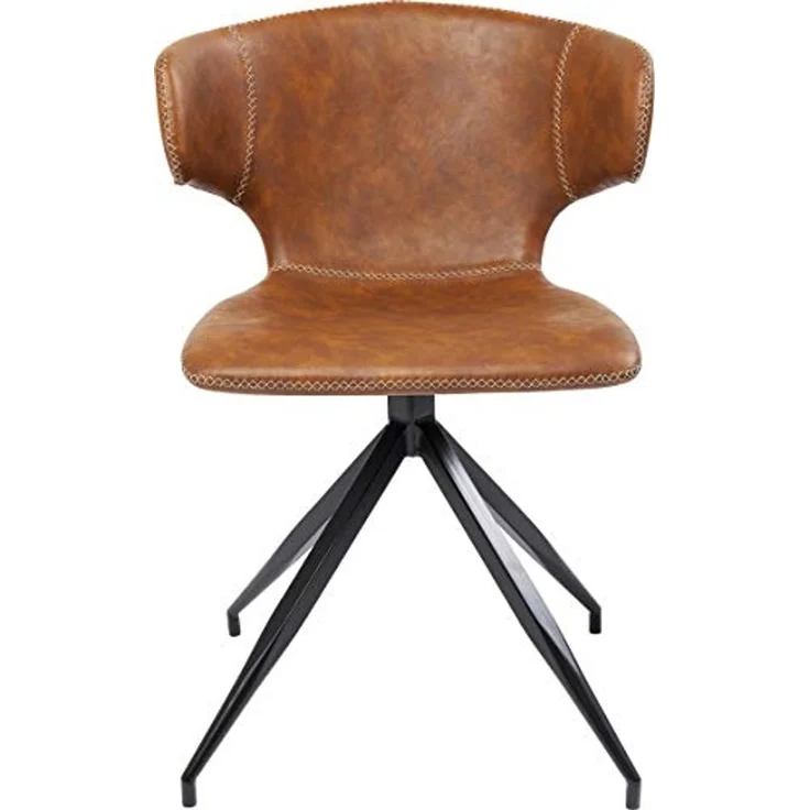 Kare Design Stühle Rusty, 2er Set, Braun, Polsterstuhl, Kreuzstichnaht, Komfortabel, Vintage, Retro, Esszimmer, Konferenzzimmer, Home Office, 79x55x54 cm (H/B/T) – Bild 1