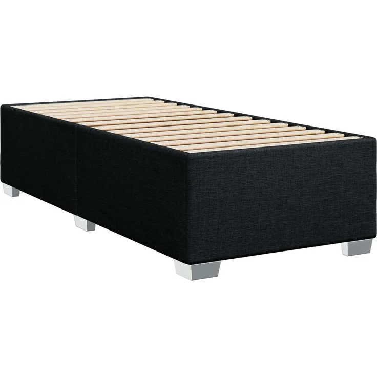 vidaXL Boxspringbett mit Matratze Schwarz 90 x 190 cm Stoff 3450371 – Bild 5