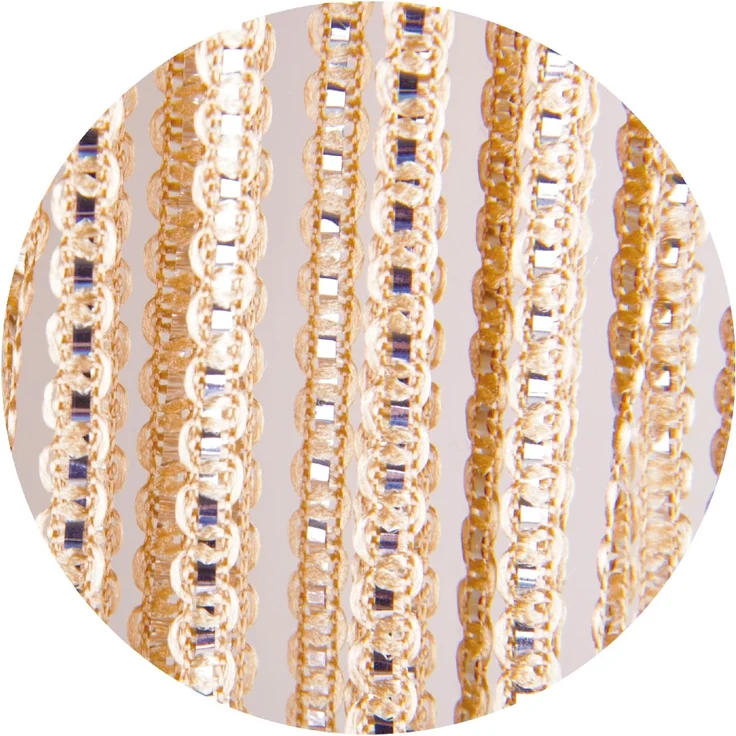 Fadenvorhang Lurex-Optik Fadengardine Türvorhang mit Ösen, trendige Dekoration in vielen verschiedenen Ausführungen erhältlich (140x250 cm / gold - gelbgold) – Bild 7
